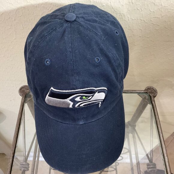 Seattle Seahawks Hat Cap Embroidered VTG Logo '47 Adj.  Strap NFL Authentic * - Picture 2 of 11
